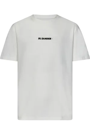 Jil Sander Top, Herre, Hvid, S, Bomuld, Relaxed Fit T-shirt med logo