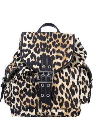 Ganni Taske, Dame, Flerfarvet, ONE SIZE, Uld, Leopard Print Rygsæk Håndtaske