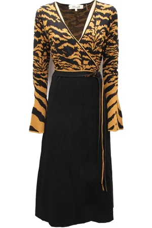 Diane von Furstenberg Kjole, Dame, Sort, S, Tibetansk Tiger Kjole