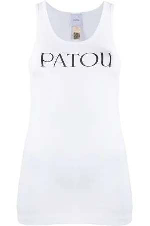 Patou Top, Dame, Hvid, M, Bomuld, Logo Print Ærmeløse top
