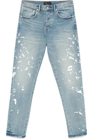 Purple Brand Jeans, Herre, Blå, W36, Blå Frontknap Jeans med Whiskering