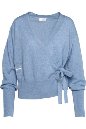 Hest Strik, Dame, Blå, XS, Denim, Faded Denim Leah Wrap Cardigan