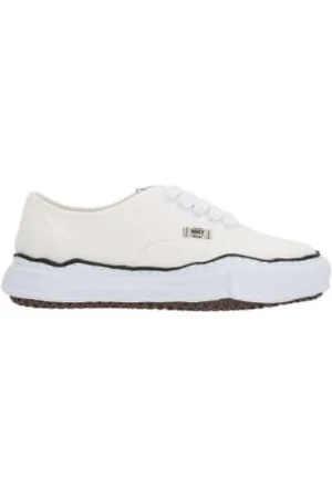 MIHARA YASUHIRO Sko, Herre, Hvid, 37 EU, Uld, Hvide Lave Sneakers i Lærred