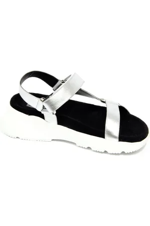 Hogan Sko, Dame, Grå, 35 EU, Læder, Sølv Læder Sandal
