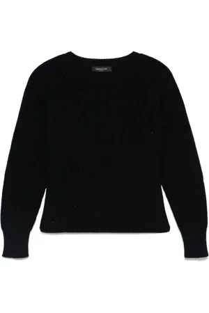 Fabiana Filippi Strik, Dame, Blå, XS, Navy Crew Neck Sweater
