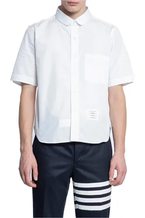 Thom Browne Skjorte, Herre, Hvid, M, Klassisk hvid skjorte med rund krave