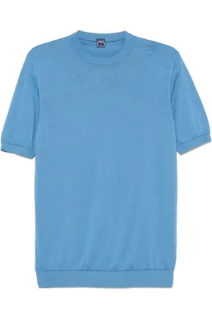 FEDELI Top, Herre, Blå, 5XL, Cerulean Crew Neck T-shirt
