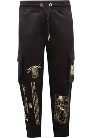 GCDS Bukser, Herre, Sort, L, Sort Cargo Sweatpants Gym Tuta