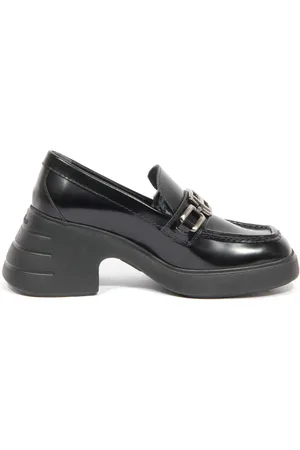 Hogan Sko, Dame, Sort, 36 EU, Sort Kæde Loafer Memory Foam Teknologi