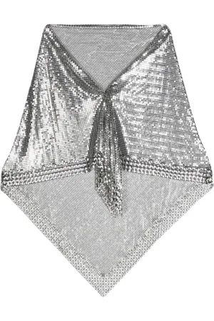Paco rabanne Tilbehør, Dame, Grå, ONE SIZE, Metallic Finish Tørklæde