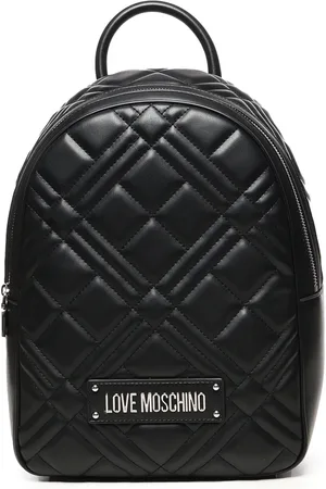 Moschino Taske, Dame, Sort, ONE SIZE, Uld, Sort Rygsæk med Lynlås og Justerbare Stropper