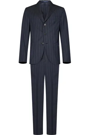 DRUMOHR Jakkesæt, Herre, Blå, M, Uld, Blå Pinstripe Suit