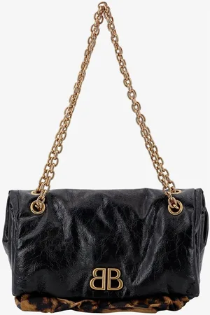 Balenciaga Taske, Dame, Sort, ONE SIZE, Uld, Sort Crossbody Taske med Snap Lukning