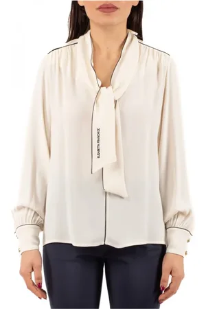 Elisabetta Franchi Bluser & Skjorter, Dame, , M, Elegant Hvid Skjorte
