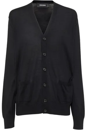 Dsquared2 Strik, Dame, Sort, L, Uld, V-hals strikket sweater
