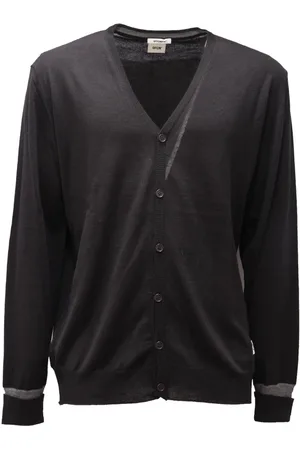 OFFICINA 36 Strik, Herre, Sort, 2XL, Uld, Uld Cardigan Sweater Sort Modello