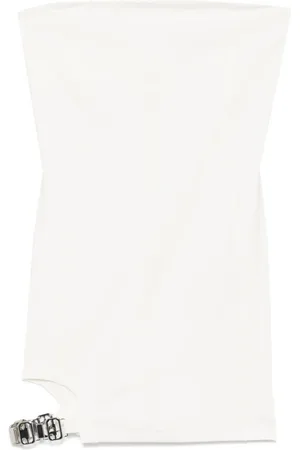 GCDS Kjole, Dame, Hvid, L, Hvid Stropløs Cut-Out Kjole