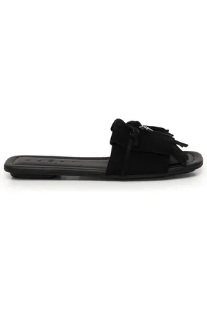 Hogan Sko, Dame, Sort, 37 EU, Sorte frynse sandaler