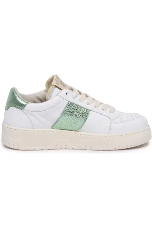 SAINT SNEAKERS Sko, Dame, Hvid, 36 EU, Hvide/grønne tennissko lavet i Italien