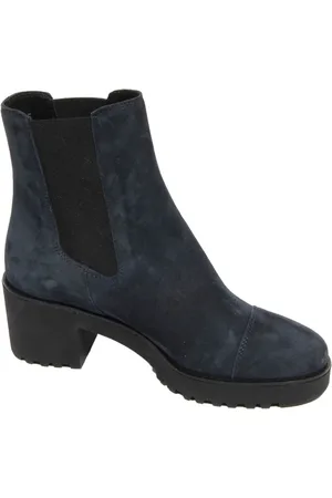 Hogan Sko, Dame, Blå, 35 EU, Suede, Suede Støvler Made in Italy