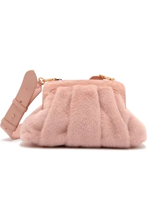 MARELLA Taske, Dame, Lyserød, ONE SIZE, Uld, Fluffy Pochette Taske med Plexiglasramme