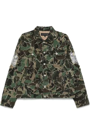 Who Decides War Jakke, Herre, Flerfarvet, XL, Olivengrøn Militærstil Jakke
