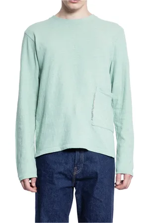 KAPITAL Top, Herre, Grøn, L, Uld, Blød Gaze Jersey Lomme T-shirt
