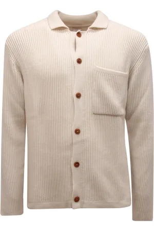 ELEVENTY Strik, Herre, Hvid, M, Uld, Uld Cardigan Sweater Lavet i Italien