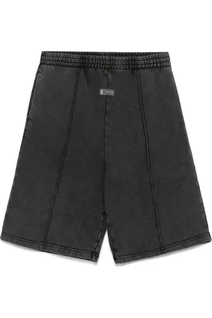GCDS Shorts, Herre, Grå, M, Uld, Mørkegrå Elastisk Taljeshorts