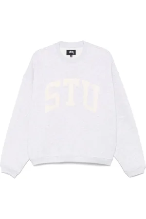 STUSSY Sweathshirts & Hoodies, Herre, Grå, M, Grå Crew Neck Sweater