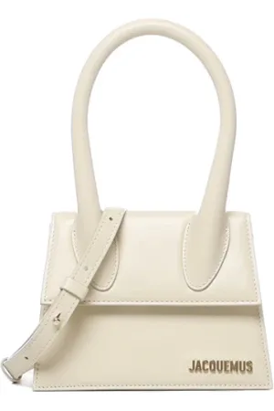 Jacquemus Taske, Dame, Hvid, ONE SIZE, Uld, Hvid læder skuldertaske med klap