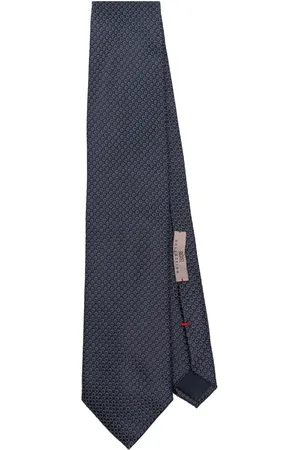 Lady Anne Tilbehør, Herre, Blå, ONE SIZE, Blå Jacquard Spids Ternede Slips