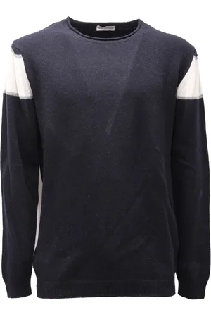 D.A. Daniele Alessandrini Strik, Herre, Blå, XL, Uld, Uldtrøje Homme Couture Bartoli Model