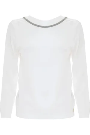 Kocca Top, Dame, Hvid, 2XL, Glimmer Halsudskæring Langærmet Jumper