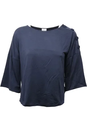 Emporio Armani Bluser & Skjorter, Dame, Blå, 2XS, Uld, Navy 3/4 Ærme Top