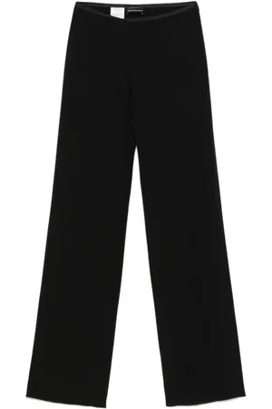 Emporio Armani Bukser, Dame, Sort, 2XS, Sorte bukser med kontrastkant