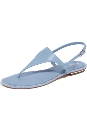 Michael Kors Sko, Dame, Blå, 36 EU, Læder, Swarovski Læder Tåstrop Flip Flops