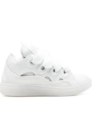 Lanvin Sko, Dame, Hvid, 37 EU, Hvide Snøresko med Polstret Design