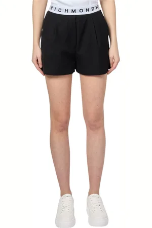 John Richmond Shorts, Dame, Sort, M, Sorte Plisserede Shorts
