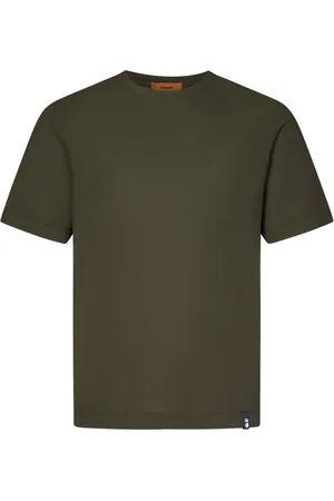 DRUMOHR Top, Herre, Grøn, M, Bomuld, Grøn Crewneck T-shirt med Logo Label