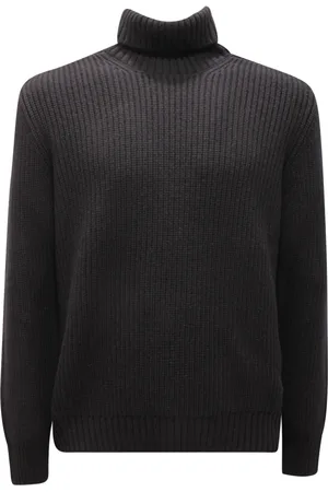 Hogan Strik, Herre, Sort, L, Uld, Uld Turtleneck Sweater Lavet i Italien