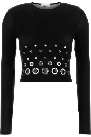 Paco rabanne Top, Dame, Sort, XS, Sort Stretch Cupro Top
