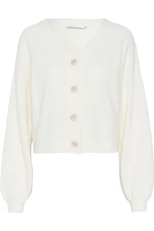 Gestuz Strik, Dame, , M, Uld, Elegant uld cardigan med puffærmer