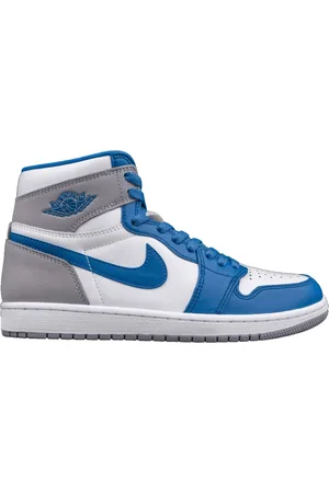 Jordan Sko, Herre, Flerfarvet, 44 EU, Læder, True Blue Retro High OG Sneakers