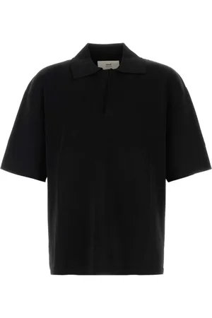 Ami Top, Herre, Sort, M, Oversize Sort Viskose Bland Polo Skjorte