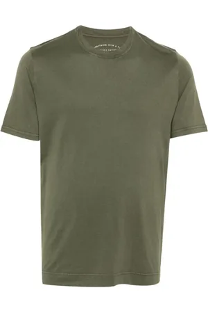 FEDELI Top, Herre, Grøn, 4XL, Bomuld, Olivengrøn T-shirt