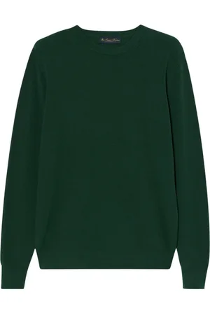 Brooks Brothers Strik, Herre, Grøn, XL, Bomuld, Bomuld rund hals sweater