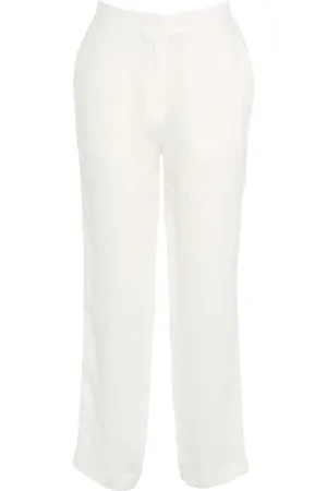 Kaos Bukser, Dame, Hvid, 2XS, Linned, Hvide Linned Bukser Med Lige Ben
