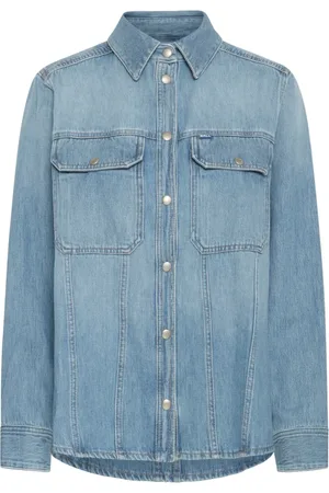 Ball Bluser & Skjorter, Dame, Blå, XS, Denim, Denim skjorte med store brystlommer