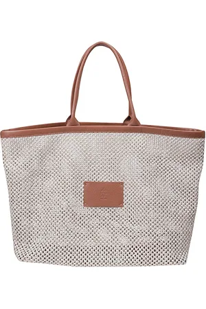 ELEVENTY Taske, Dame, , ONE SIZE, Læder, Sommer Shopper Taske med Læderdetaljer